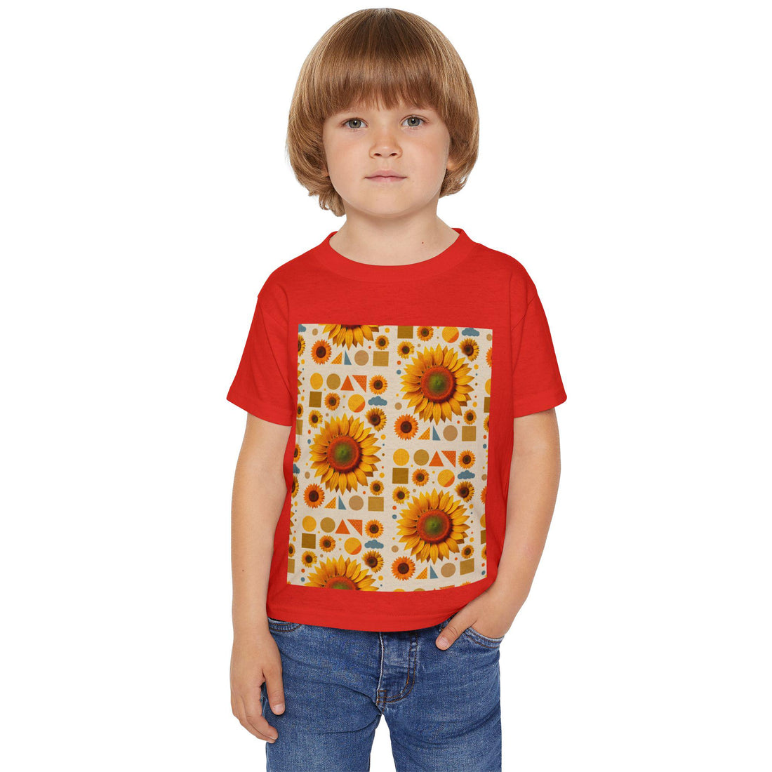Sunflower Print Toddler T-shirt – Fun Summer Cotton Tee