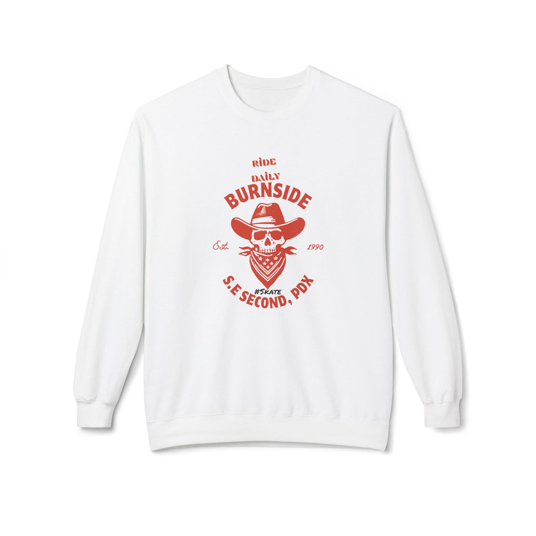 Burnside PDX skate Skull Cowboy Sweatshirt