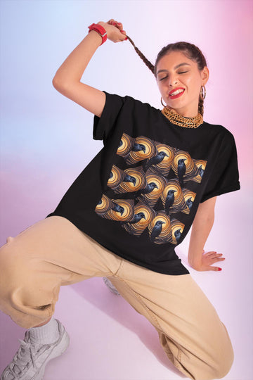 Crow Graphic Softstyle T-Shirt, Wave Pattern Unisex Tee