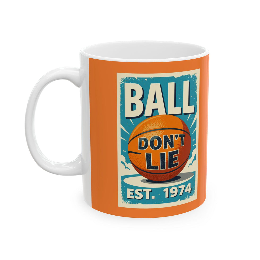 Vintage Basketball Ceramic Mug: Retro PDX Design, Sports Gift