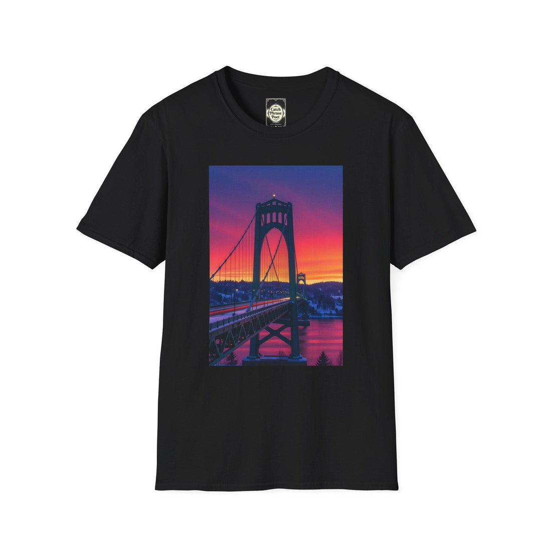 St. Johns Bridge PDX T-Shirt: Unisex Softstyle Cotton Tee