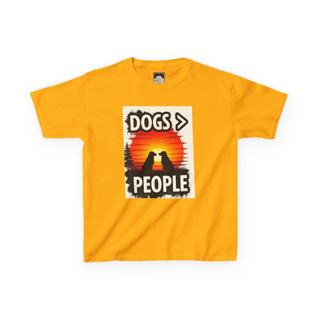 Kids 'Dogs > People' Cotton Tee: Animal Lover Gift